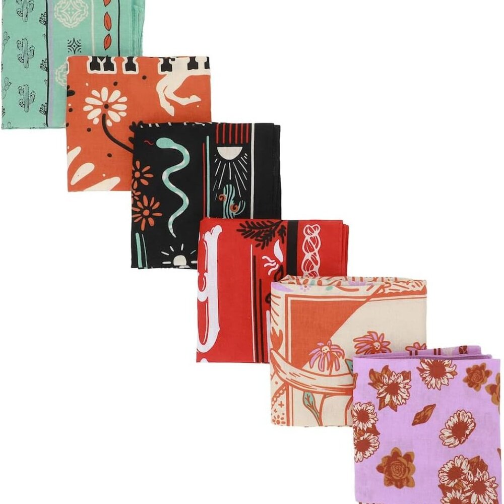 Lightweight Multicolored 22"x22" 6-Pack, 12-Pack and 48-Pack Bandana Set - Picture 1 of 7